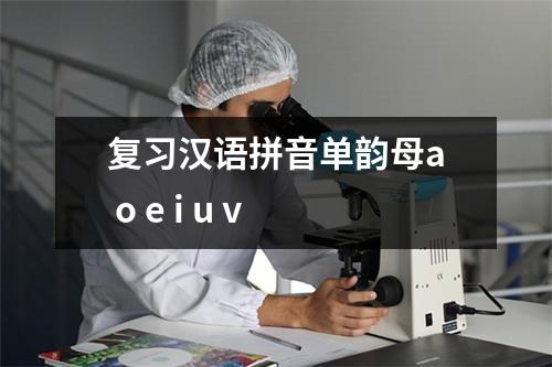 复习汉语拼音单韵母a o e i u v