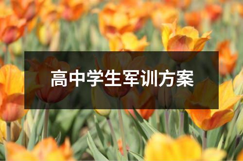 高中学生军训方案