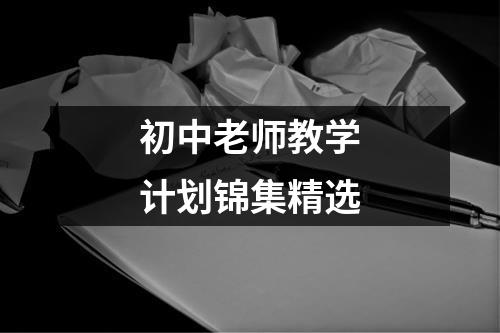 初中老师教学计划锦集精选