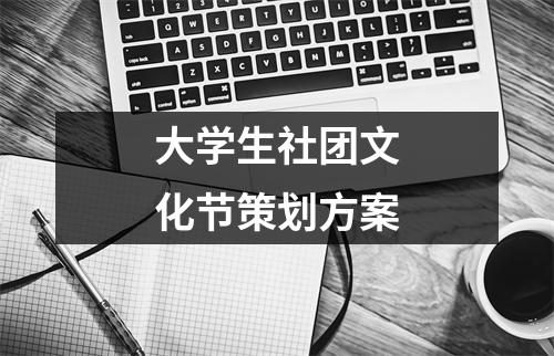 大学生社团文化节策划方案