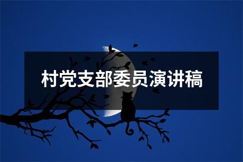 村党支部委员演讲稿