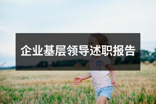 企业基层领导述职报告