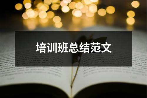 培训班总结范文