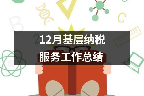 12月基层纳税服务工作总结