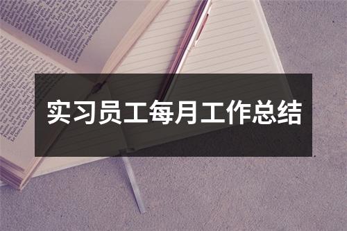 实习员工每月工作总结