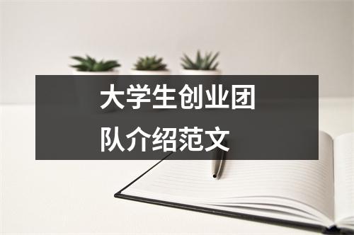 大学生创业团队介绍范文